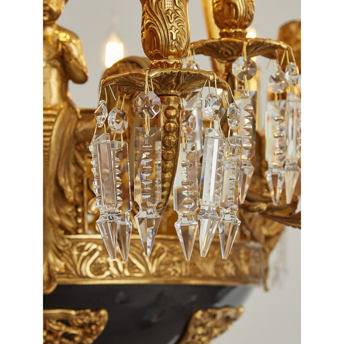 Henri Cherub Brass Chandelier