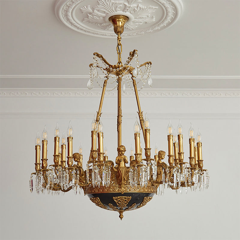 Henri Cherub Brass Chandelier