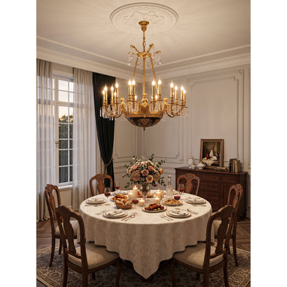 Henri Cherub Brass Chandelier