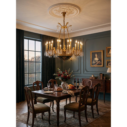 Henri Cherub Brass Chandelier