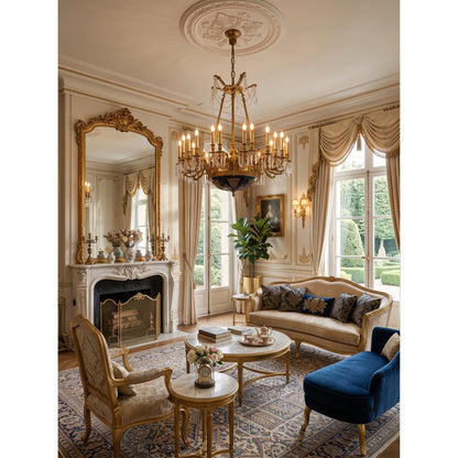 Henri Cherub Brass Chandelier