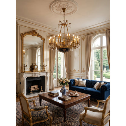 Henri Cherub Brass Chandelier