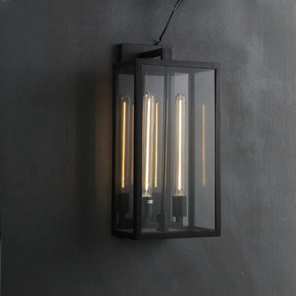 Baker Outdoor Square Lantern Wall Sconce 28"