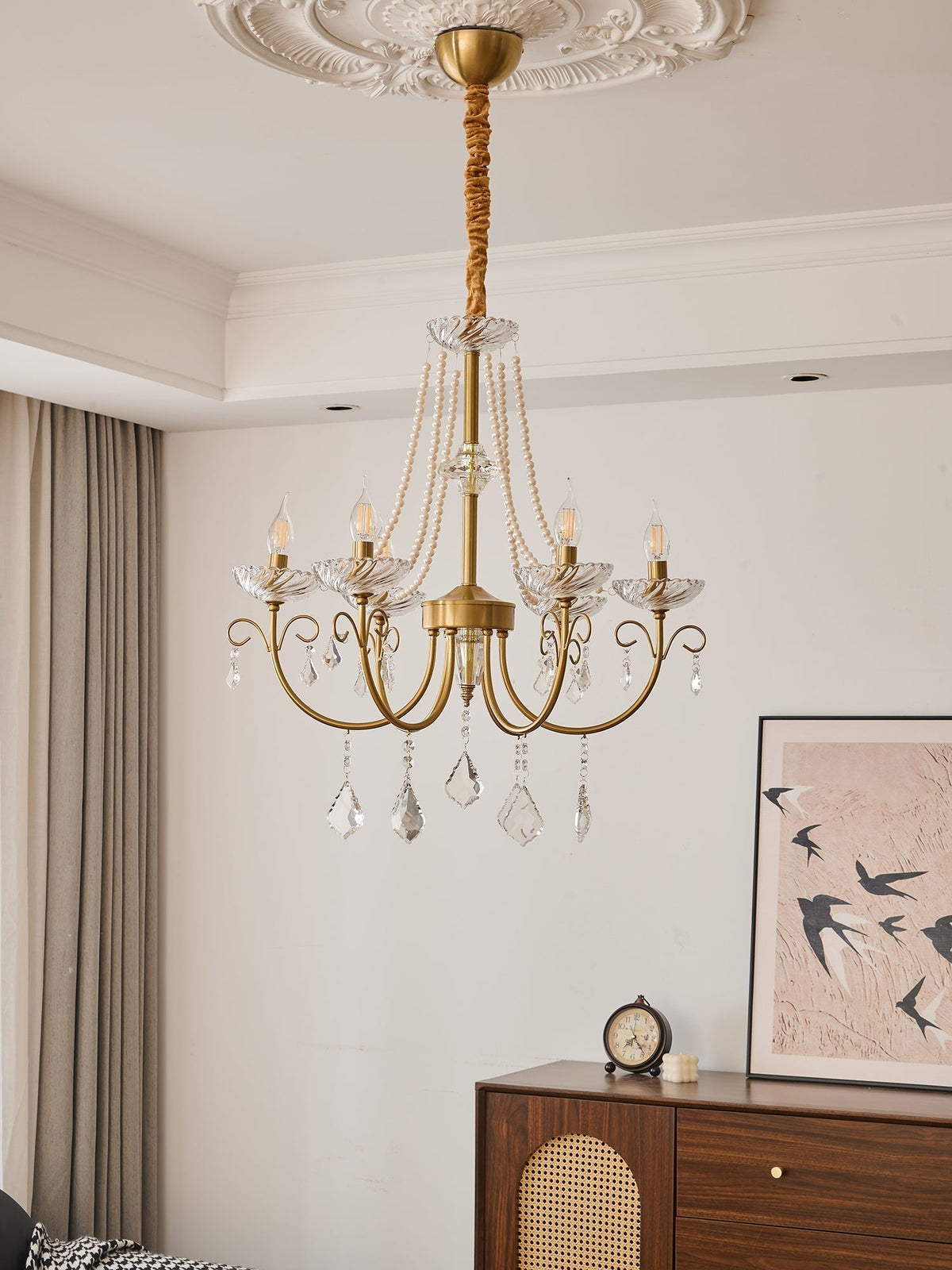 Imperial Pearl Crystal Chandelier