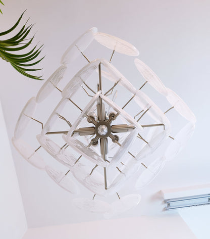 Isadora Murano White Disc Chandelier