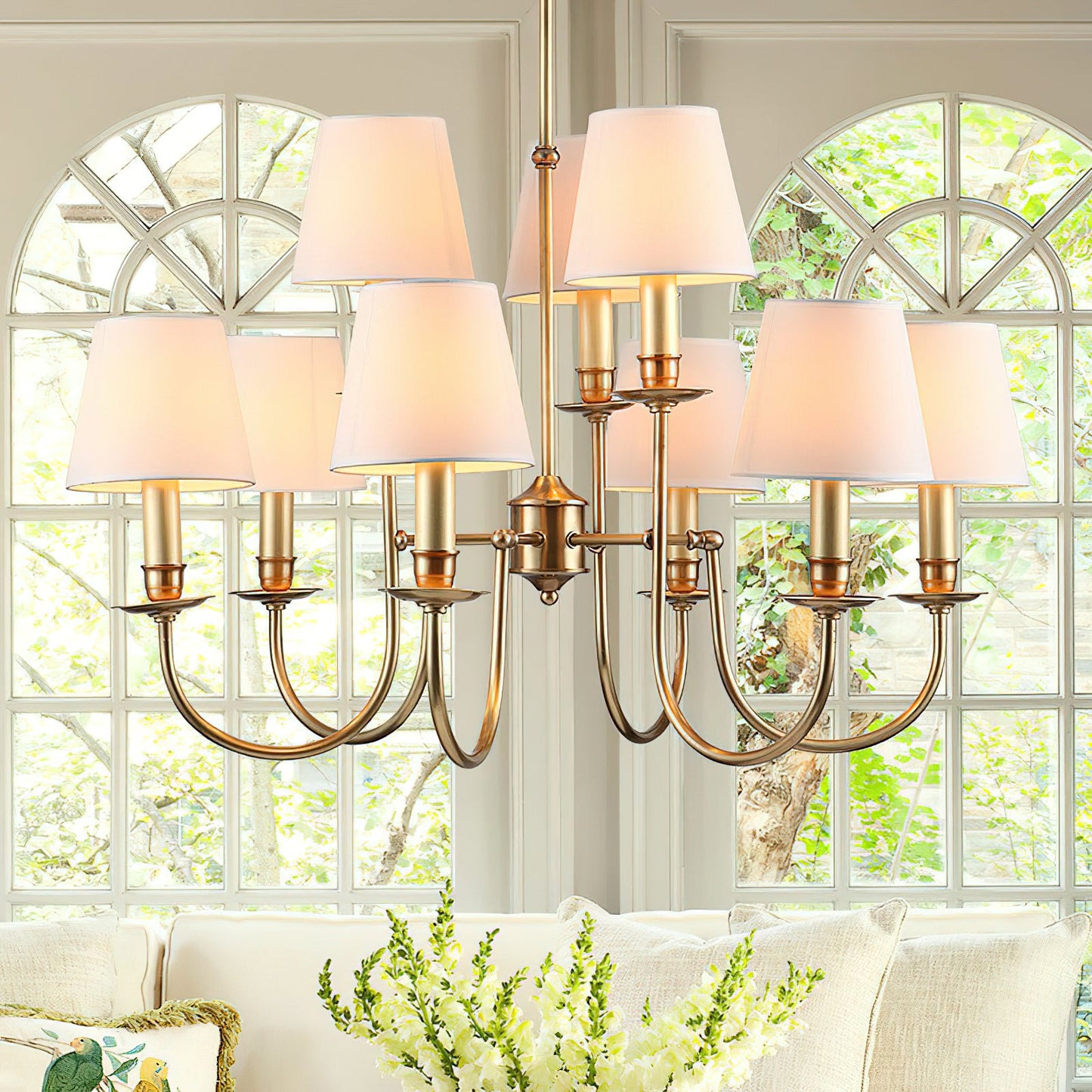 Jeremiah Vintage Brass Chandelier