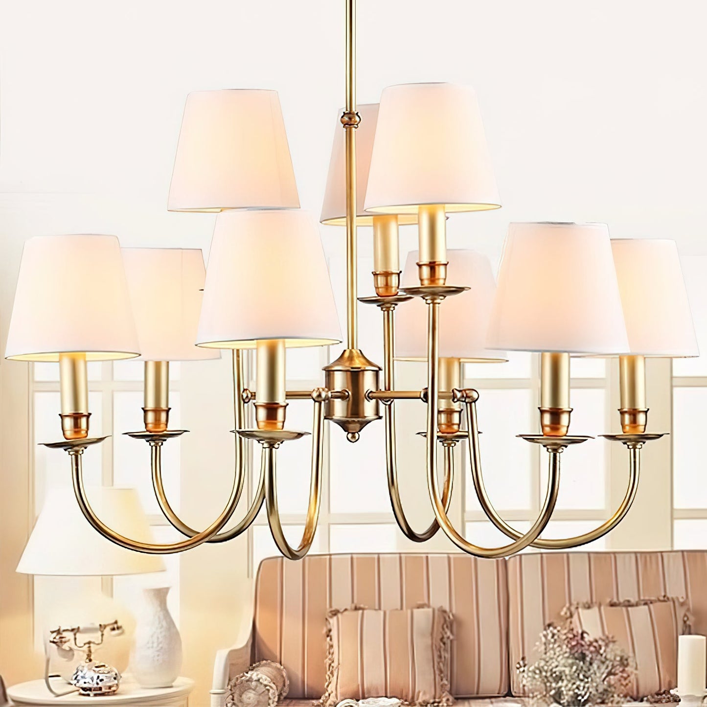 Jeremiah Vintage Brass Chandelier