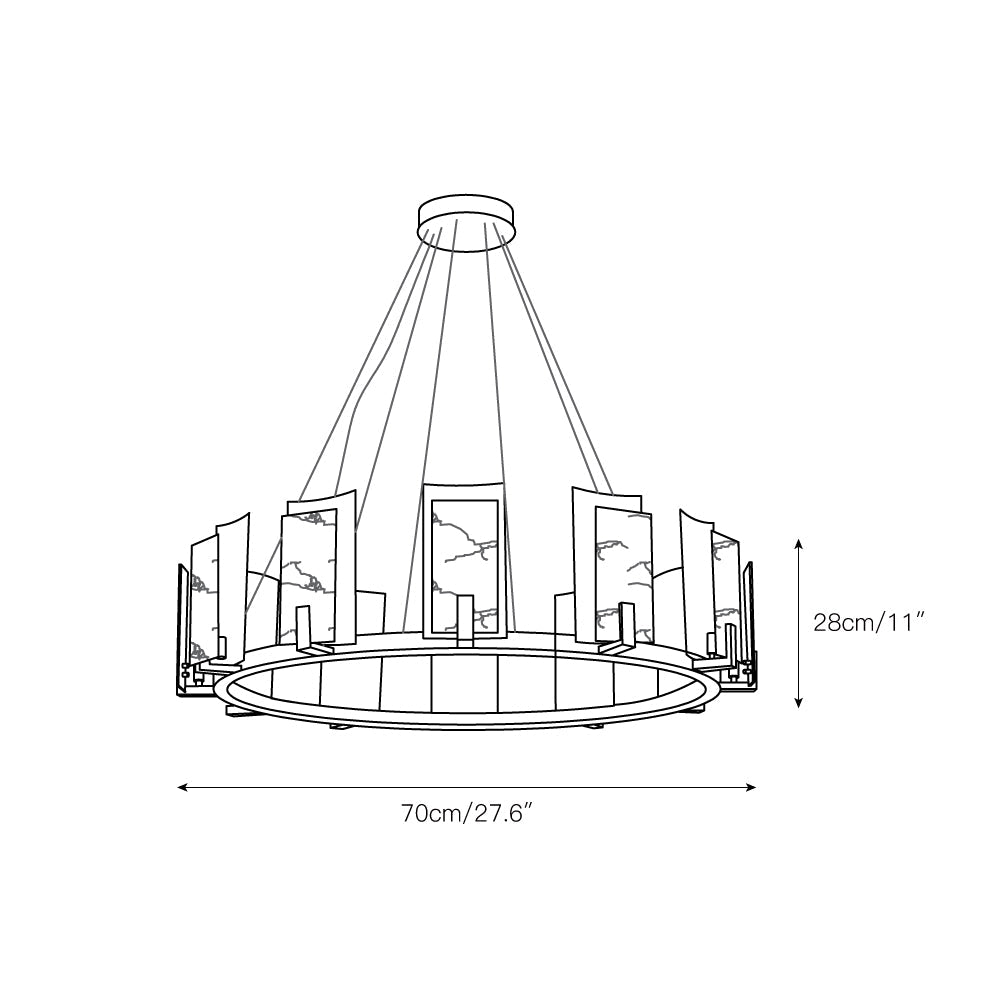 Jessie Alabaster Round Chandelier