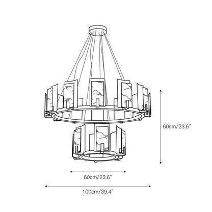 Jessie Alabaster Round Chandelier