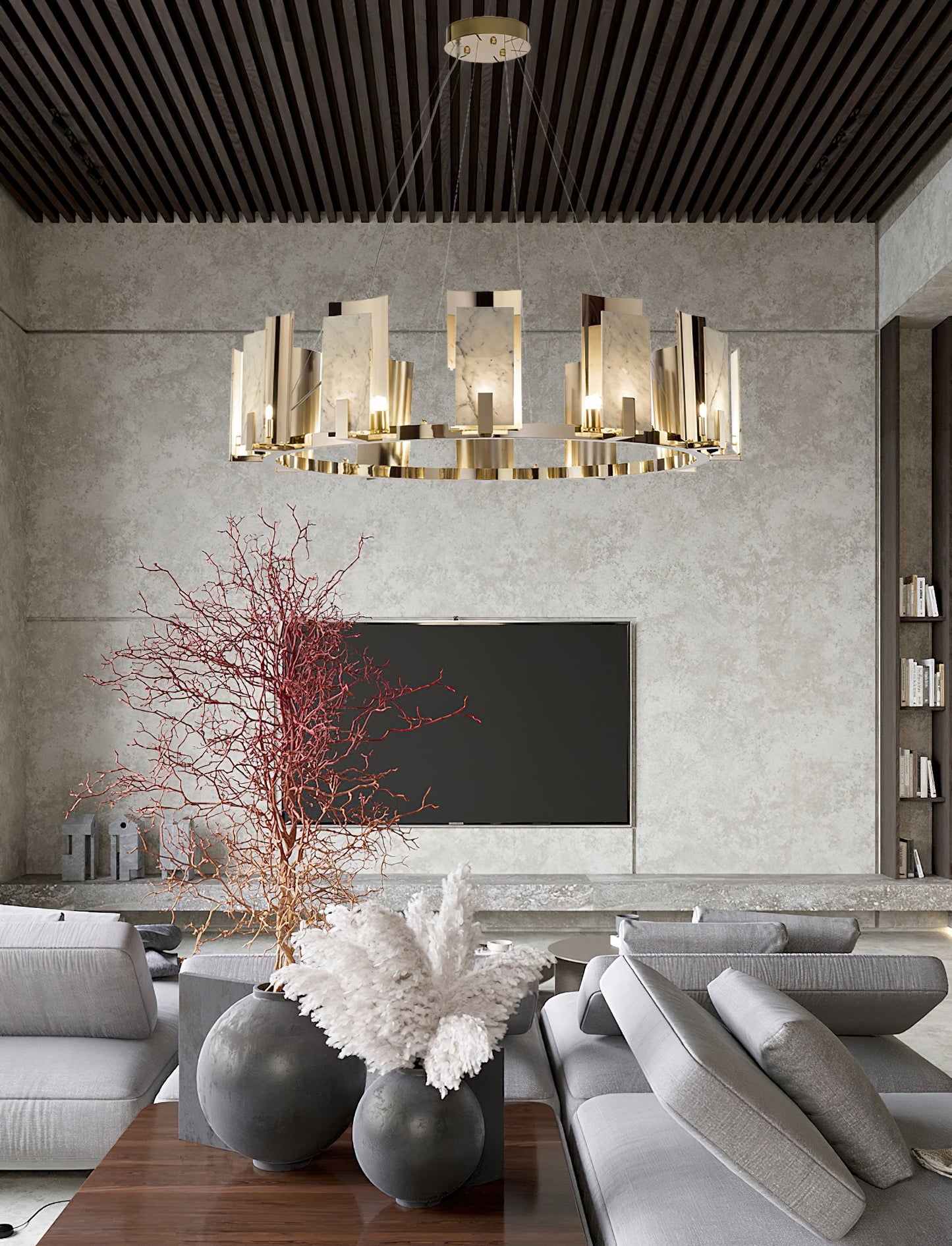 Jessie Alabaster Round Chandelier