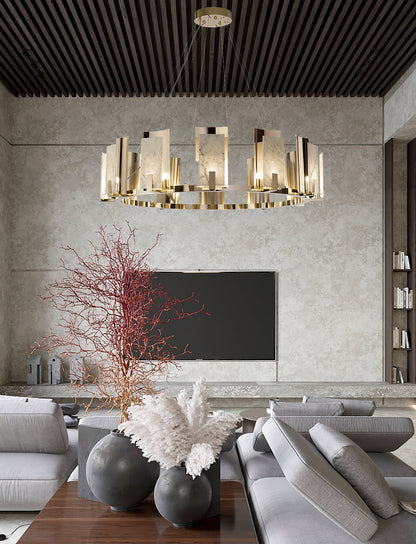 Jessie Alabaster Round Chandelier