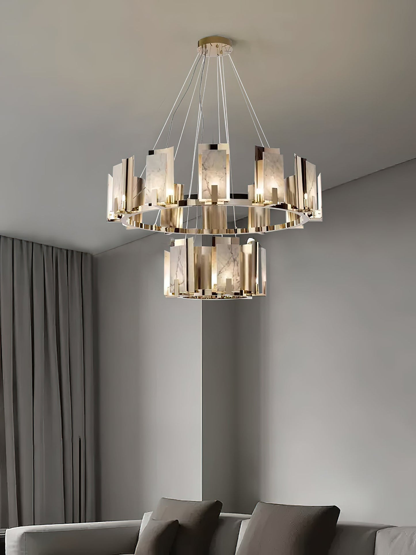Jessie Alabaster Round Chandelier