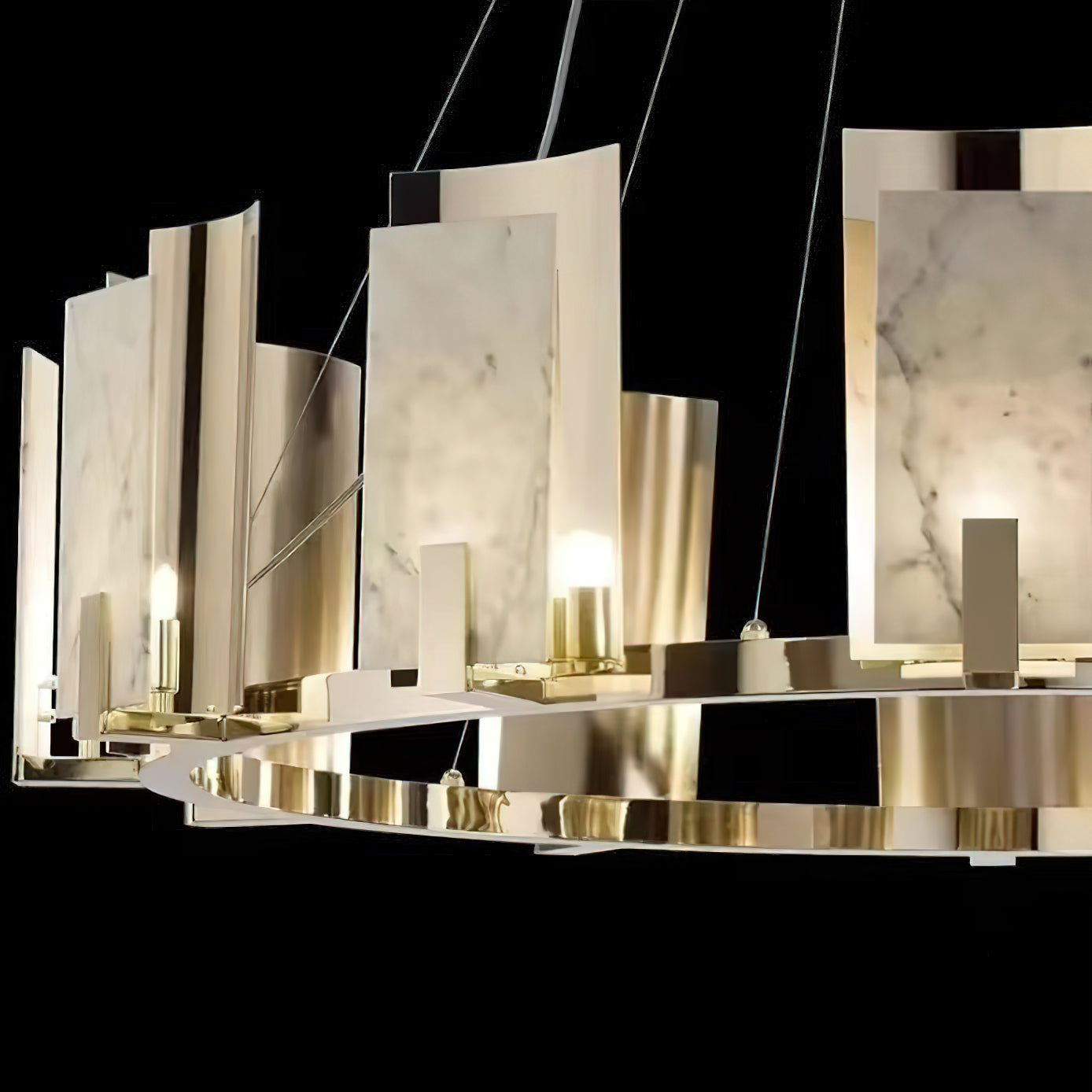 Jessie Alabaster Round Chandelier