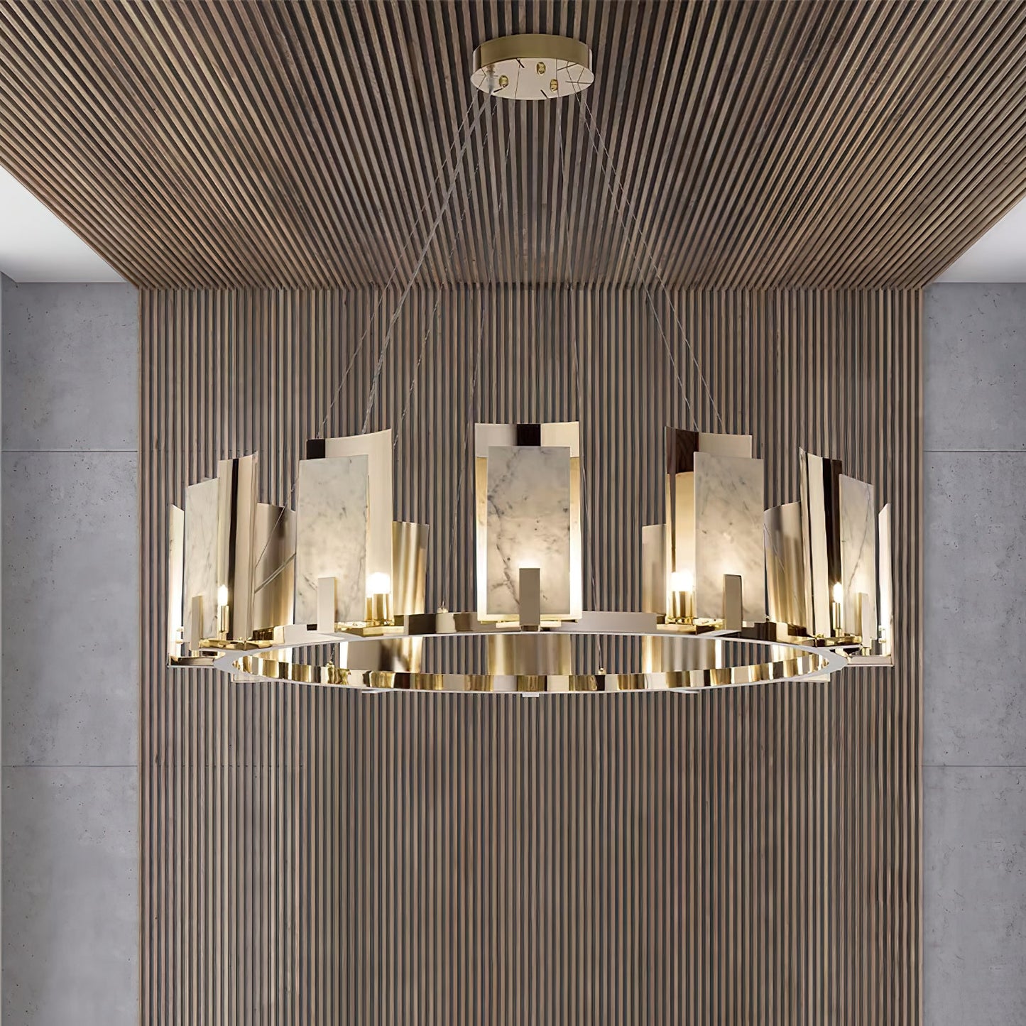 Jessie Alabaster Round Chandelier
