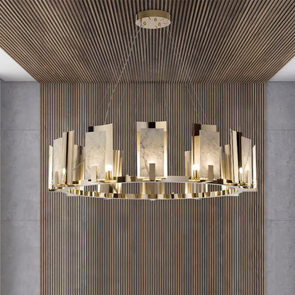 Jessie Alabaster Round Chandelier