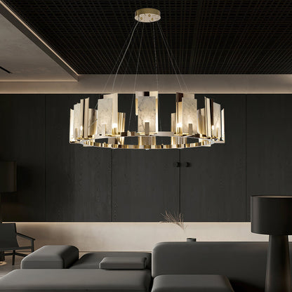 Jessie Alabaster Round Chandelier