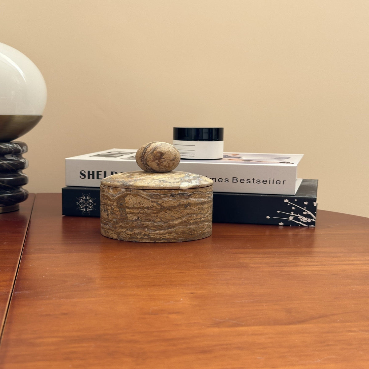 Brown Marble Sugar Bowl