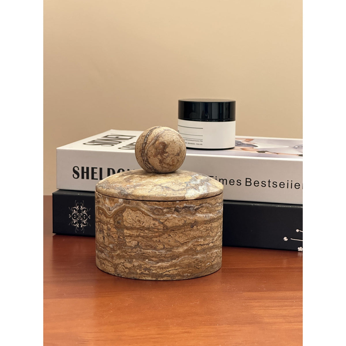 Brown Marble Sugar Bowl