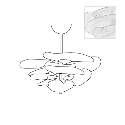 Lotus Leaf Layered Glass Chandelier