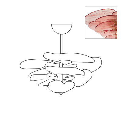 Lotus Leaf Layered Glass Chandelier