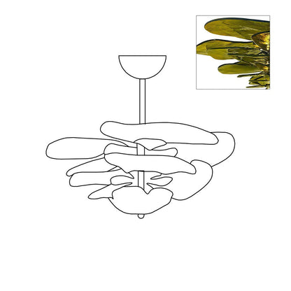 Lotus Leaf Layered Glass Chandelier