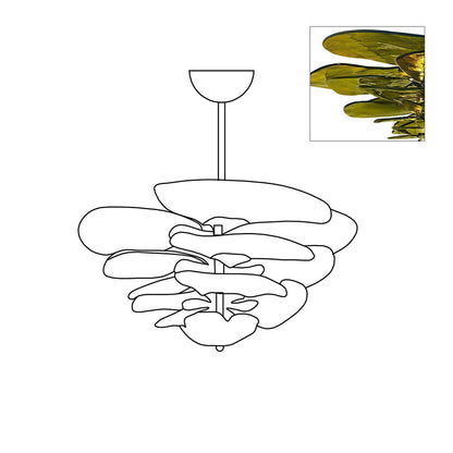 Lotus Leaf Layered Glass Chandelier