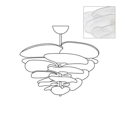 Lotus Leaf Layered Glass Chandelier