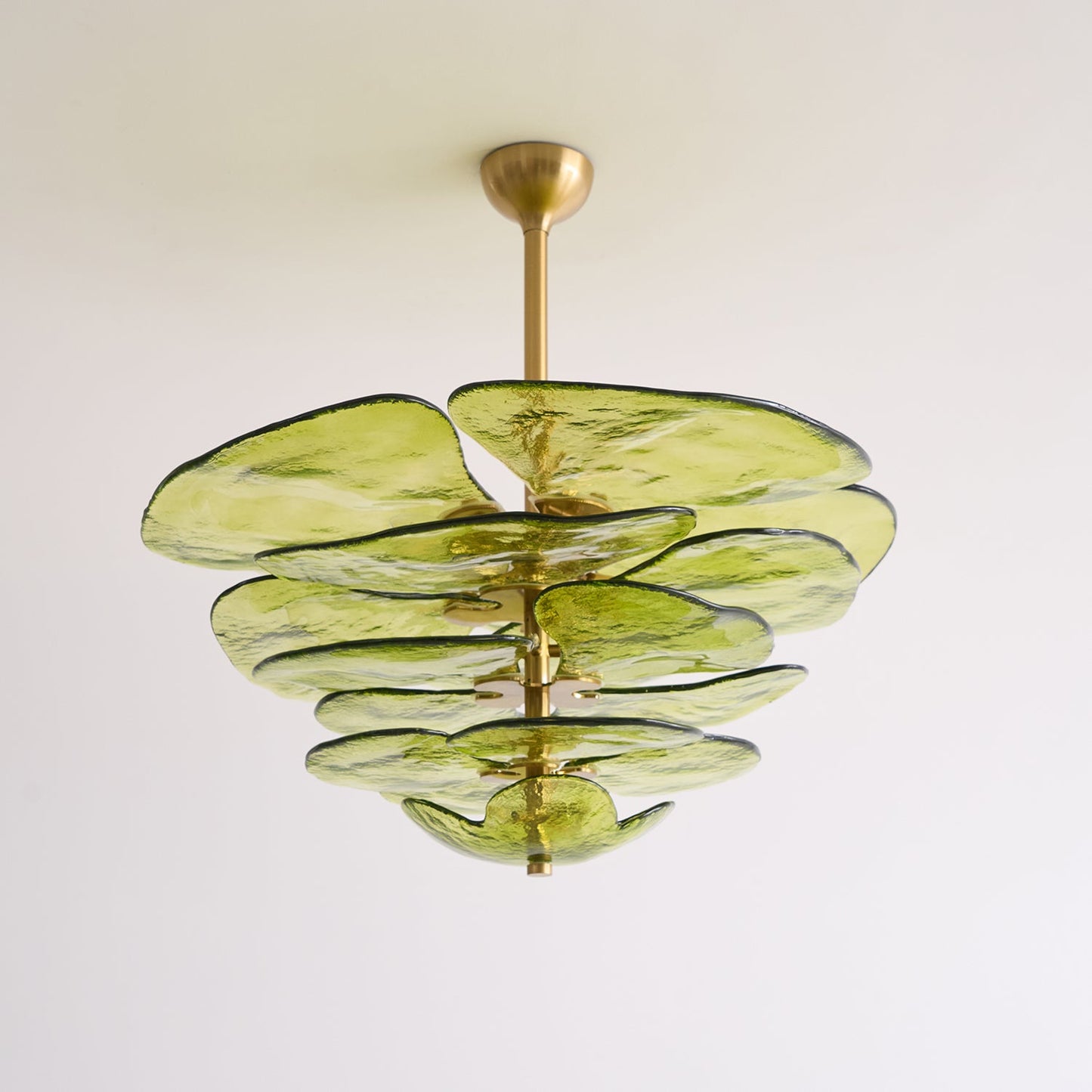 Lotus Leaf Layered Glass Chandelier