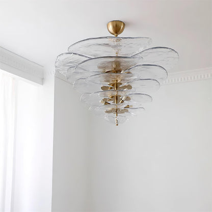 Lotus Leaf Layered Glass Chandelier