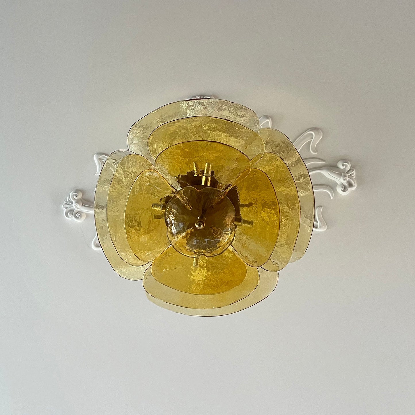 Lotus Leaf Layered Glass Chandelier