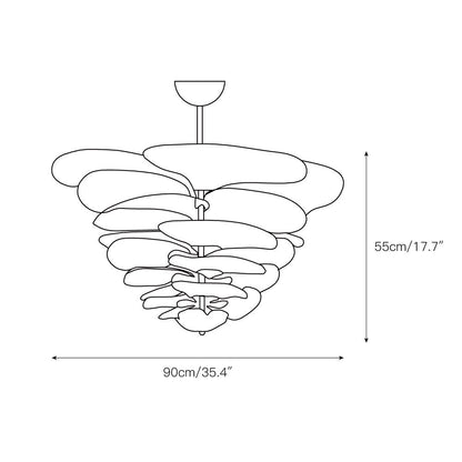 Lotus Leaf Layered Glass Chandelier