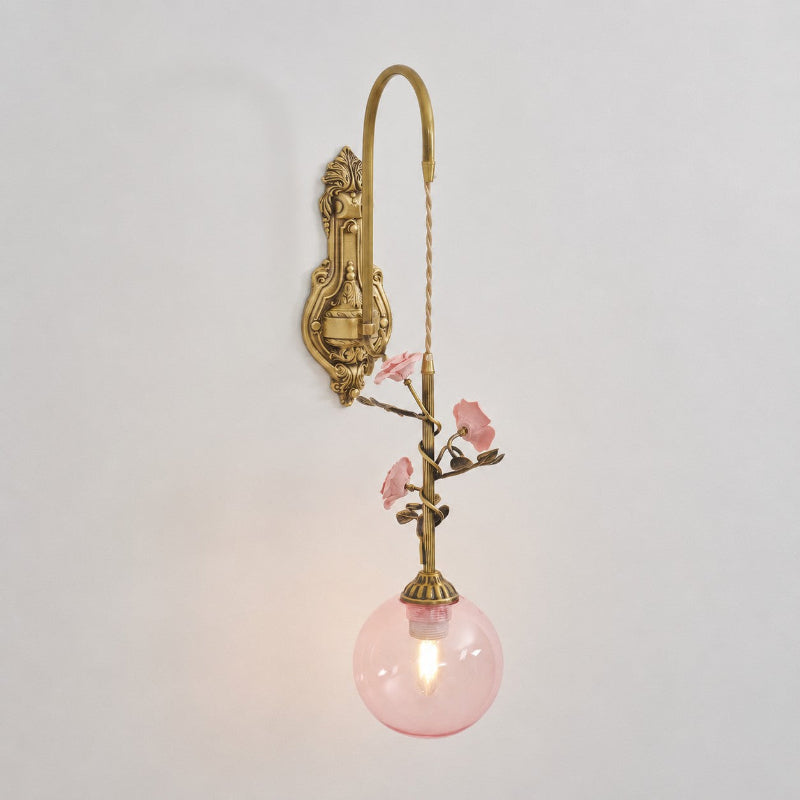 Evelyn Glass Rose Wall Sconce