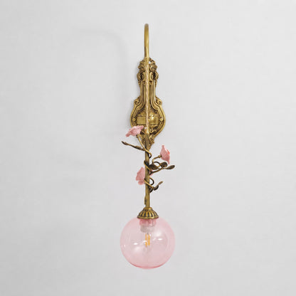 Evelyn Glass Rose Wall Sconce