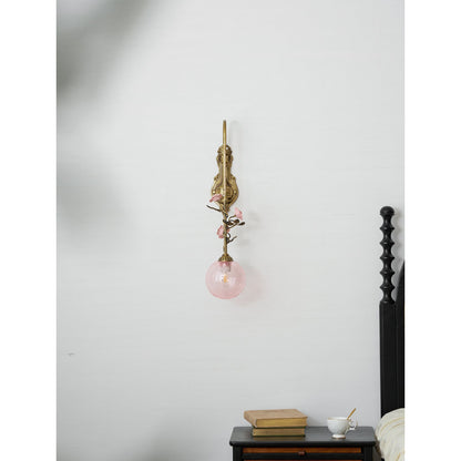 Evelyn Glass Rose Wall Sconce