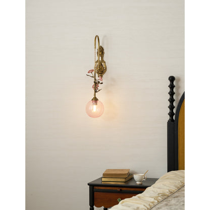Evelyn Glass Rose Wall Sconce