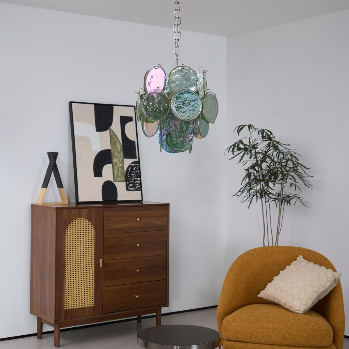 Lunaria Disc Murano Chandelier