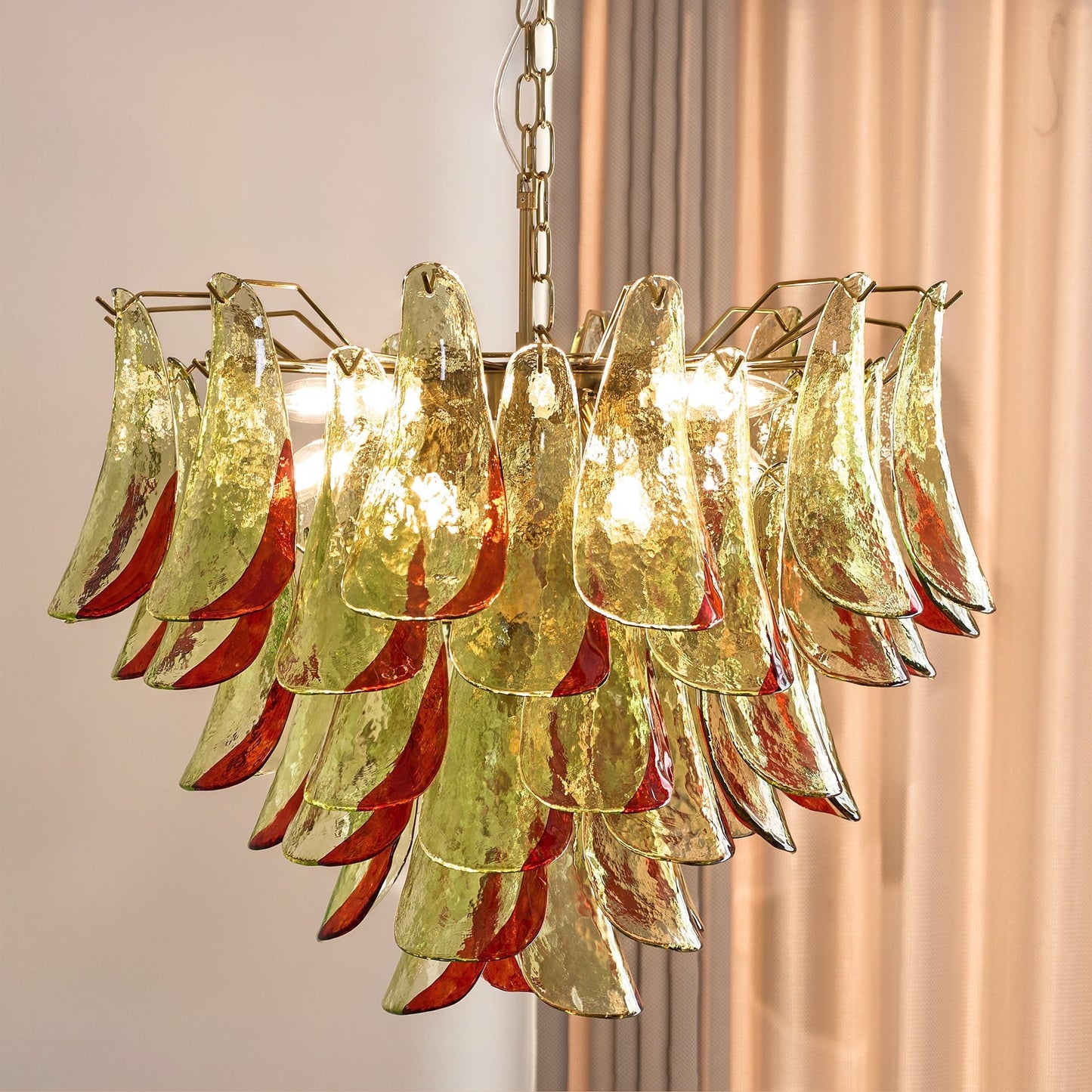 Emerald Flame Murano Glass Chandelier
