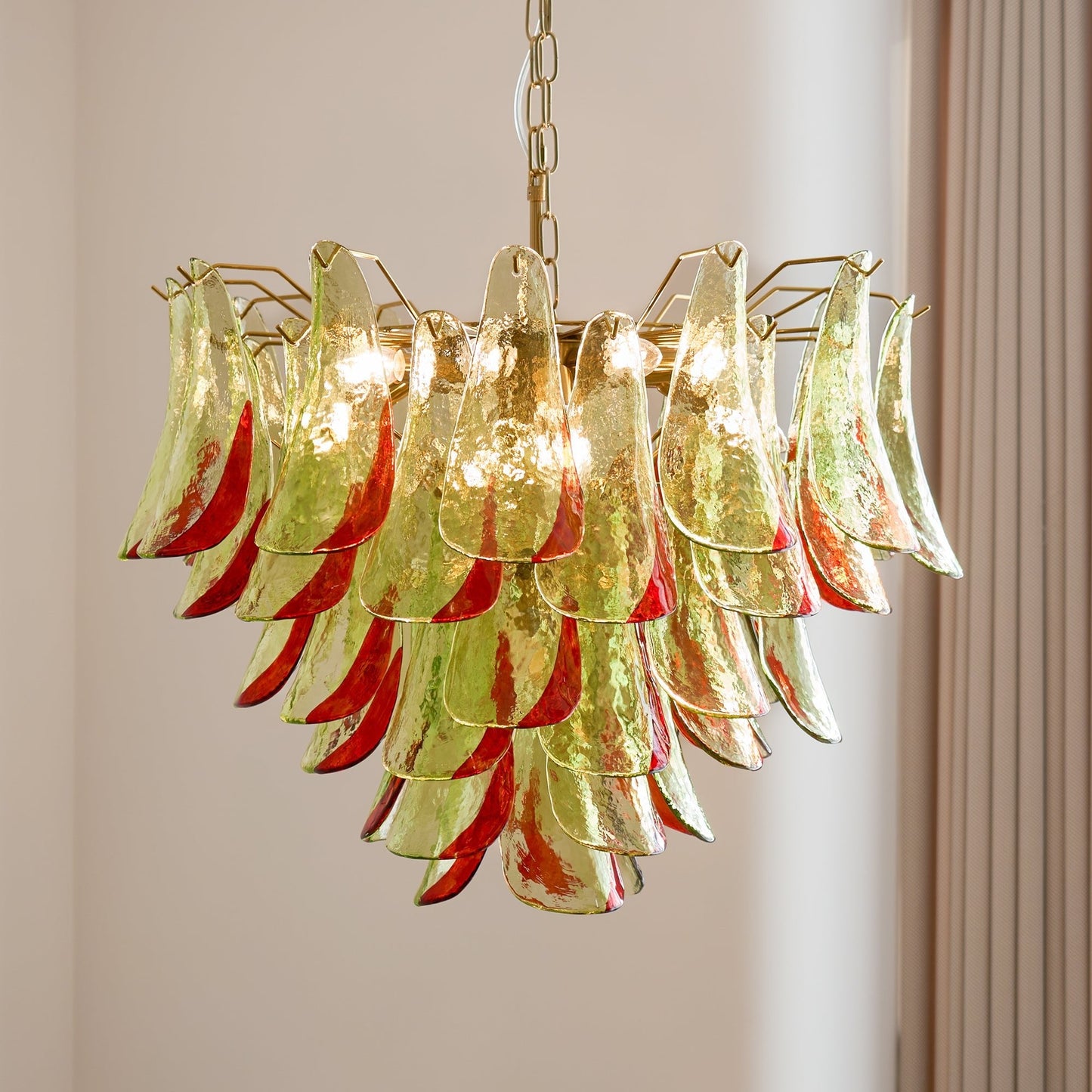 Emerald Flame Murano Glass Chandelier