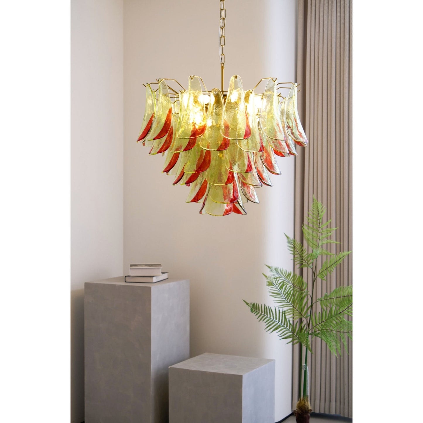 Emerald Flame Murano Glass Chandelier