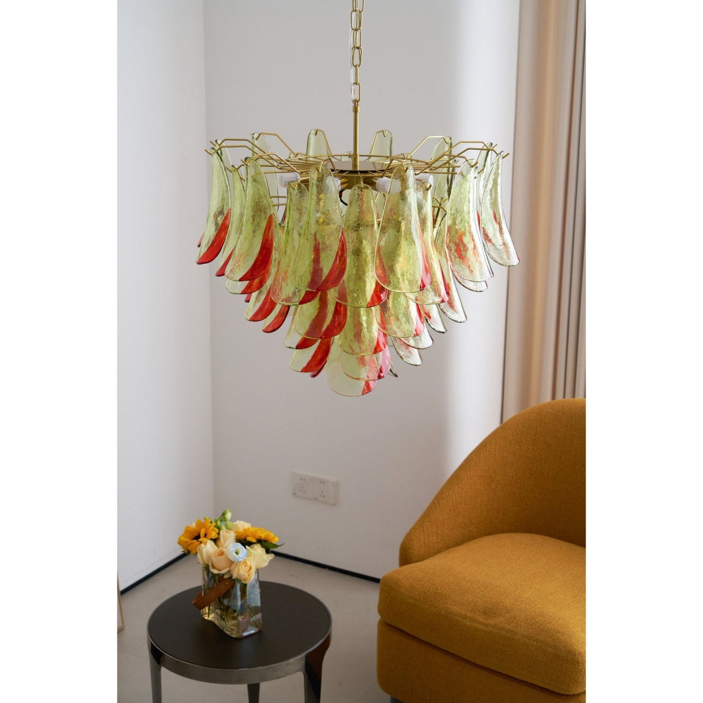 Emerald Flame Murano Glass Chandelier