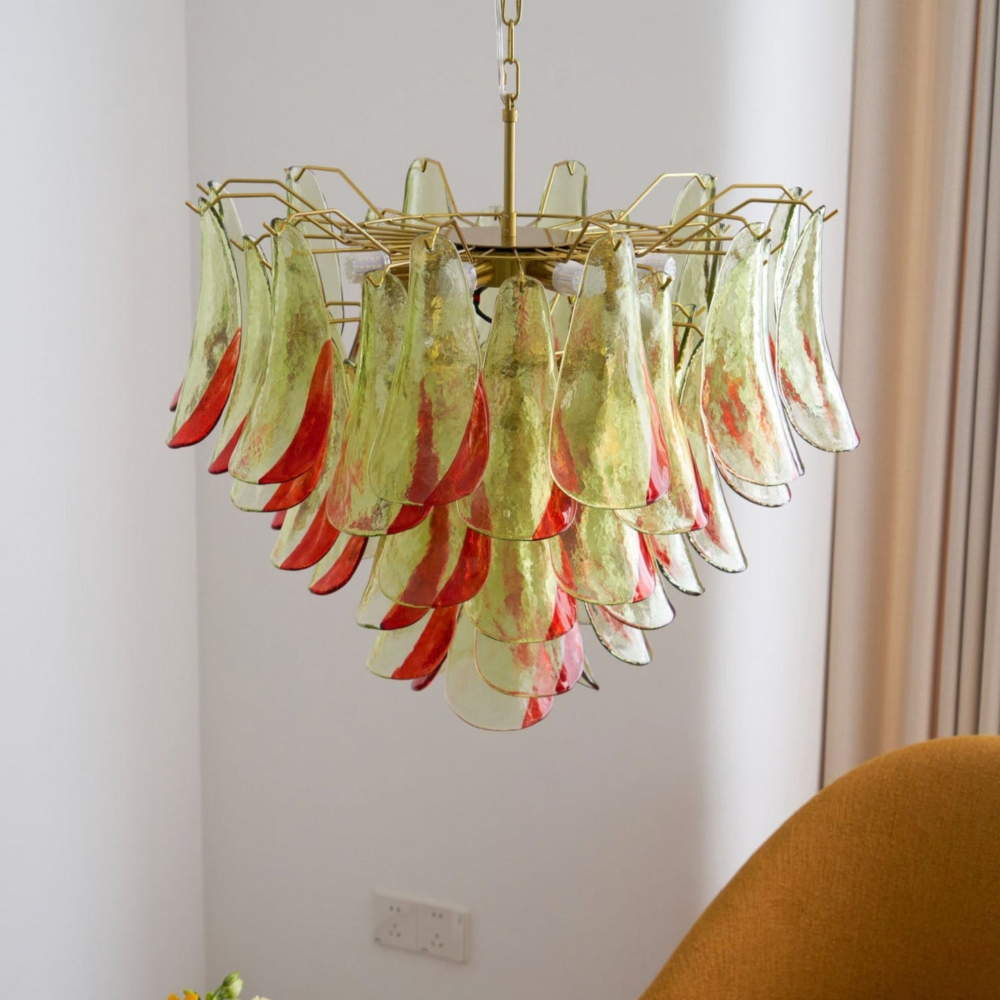 Emerald Flame Murano Glass Chandelier