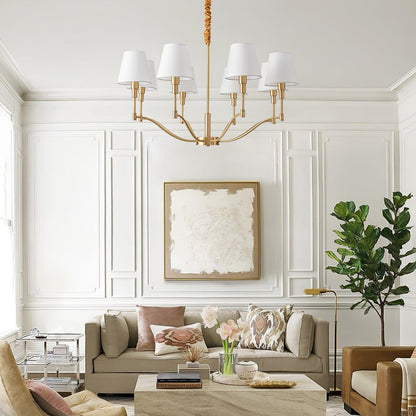 Meridian Mid Century Brass Chandelier