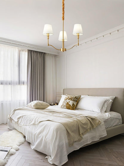 Meridian Mid Century Brass Chandelier