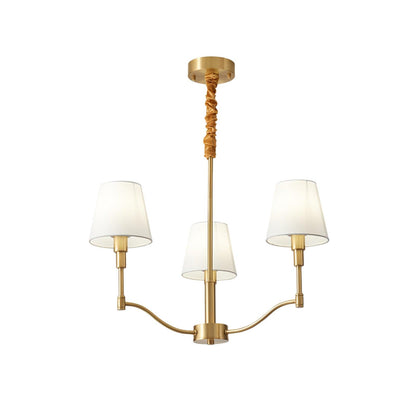 Meridian Mid Century Brass Chandelier