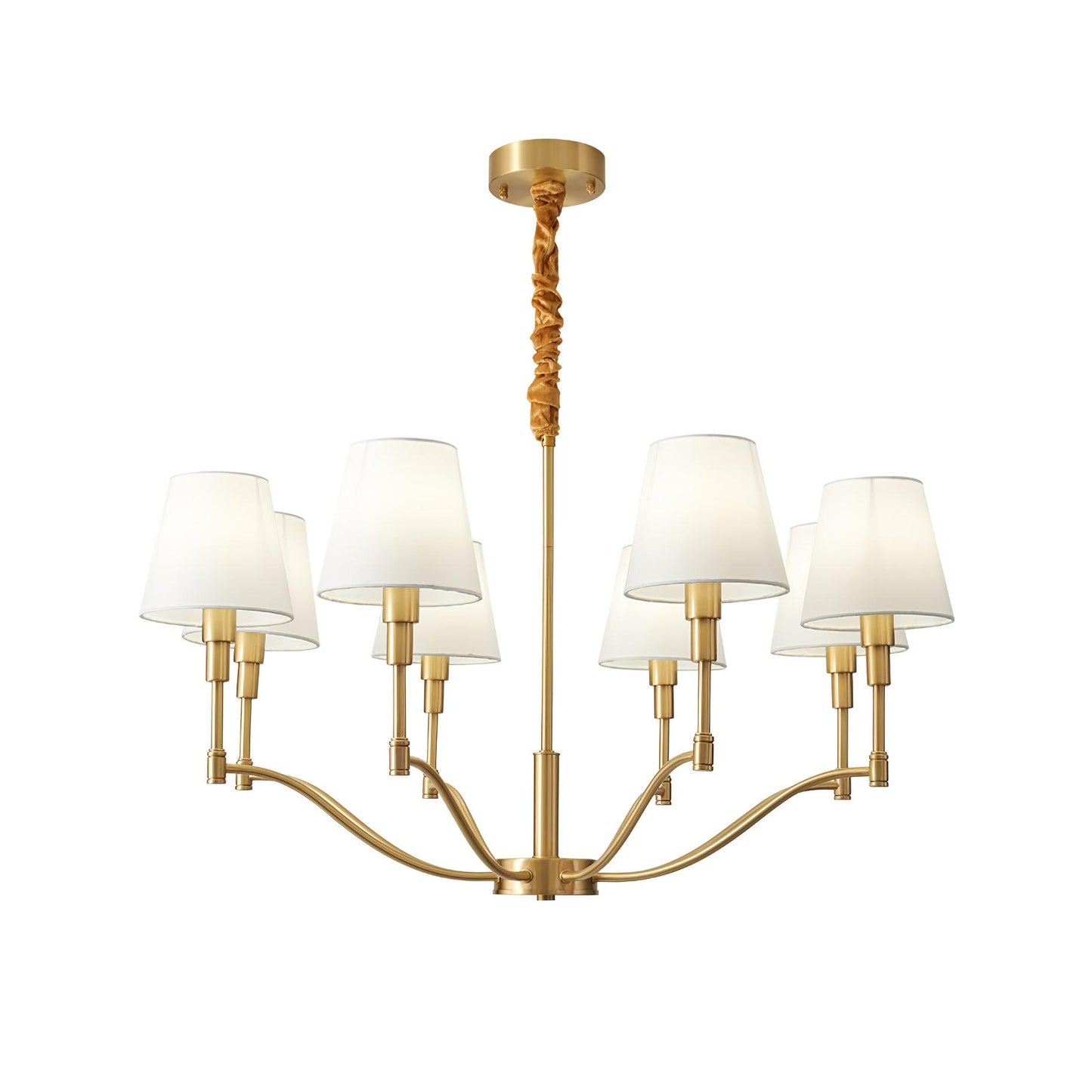 Meridian Mid Century Brass Chandelier