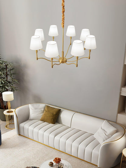 Meridian Mid Century Brass Chandelier