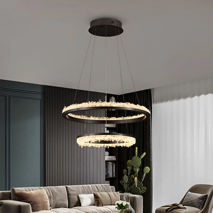 Minimalistic Crystal Quartz LED Chandelier