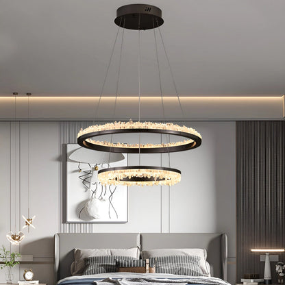 Minimalistic Crystal Quartz LED Chandelier