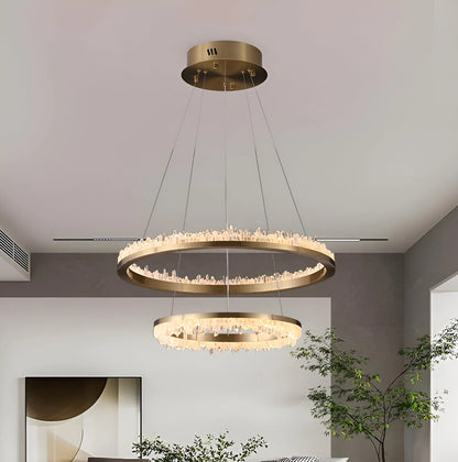 Minimalistic Crystal Quartz LED Chandelier