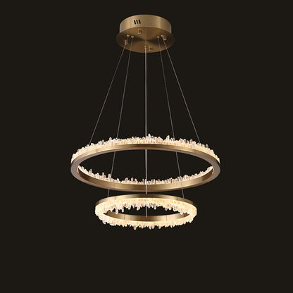 Minimalistic Crystal Quartz LED Chandelier